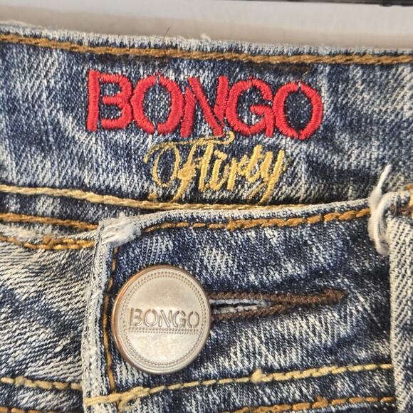 Bongo Jeans Distressed 3 Low Rise Flare Leg Embroidered Pockets Vintage 28x29" - Picture 4 of 9